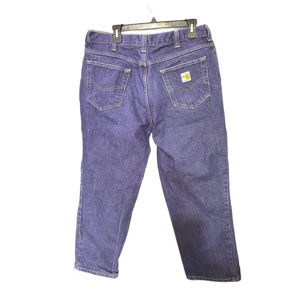 Carhartt Appolloni Blue Denim Relaxed Fit Straight Leg Men's Jeans Size 36 x 28 - Picture 2 of 9